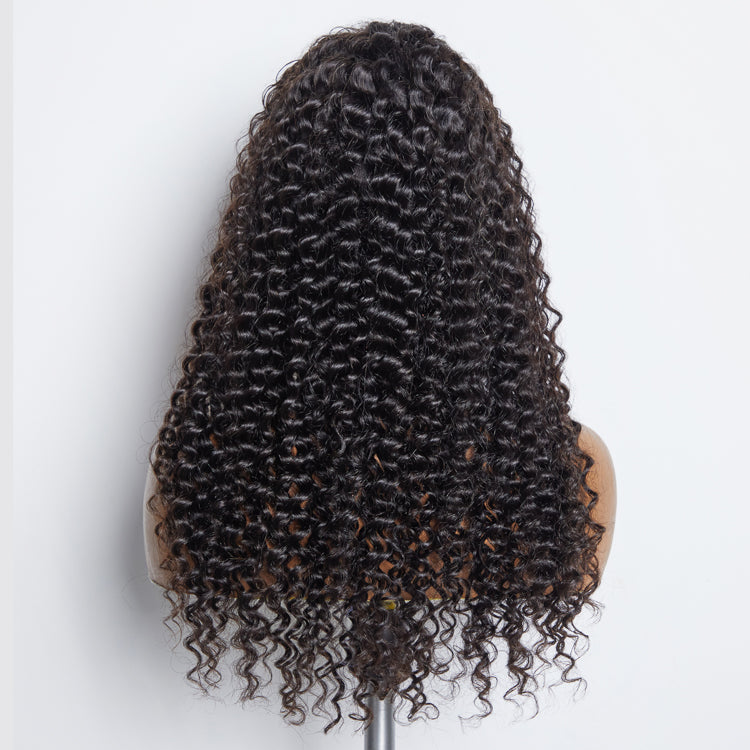TedHair 13x6 Glueless 3D Cap Pre-bleached Deep Curly Transparent Lace Front Wig 150% Density