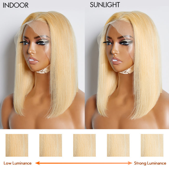 Tedhair 10-14 Inch Pre-Plucked 13"x4" #613 Straight Bob Lace Frontal Wig 150% Density
