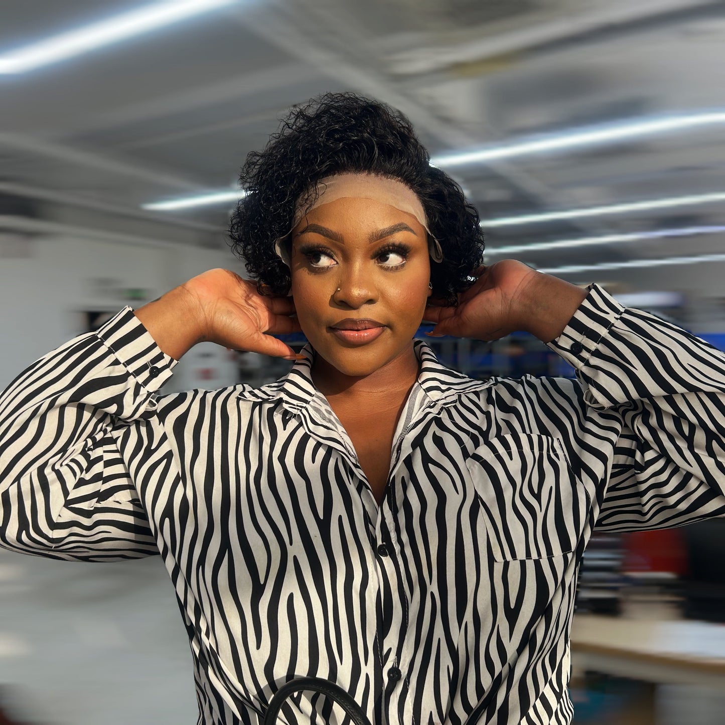 TedHair 8 inch Short Curly Pixie Cut 13"x4" Frontal Lace Wig Pre-Bleached Knots Brazilian Human Virgin Hair 150% Density