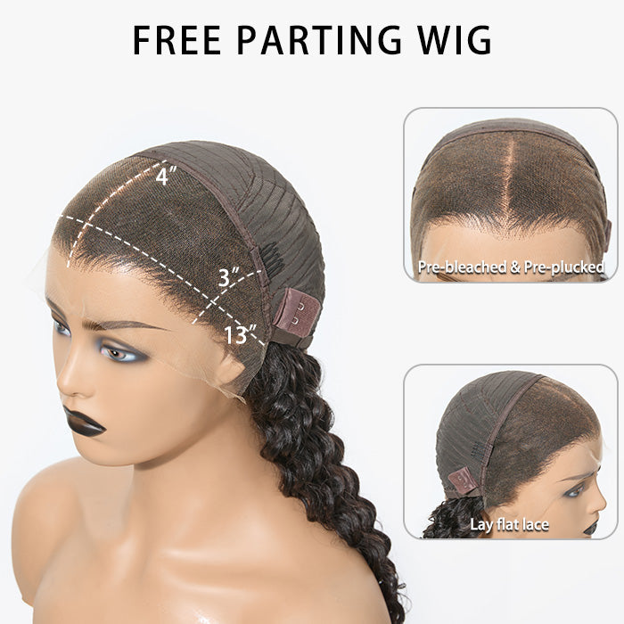 TedHair 180% Density HD 13x4 Full Frontal Lace Wig Deep Curly