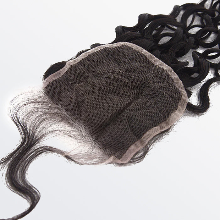 TedHair 14-20 Inch 4" x 4" Italy Curly Free Parted Lace Closure #1B Natural Black