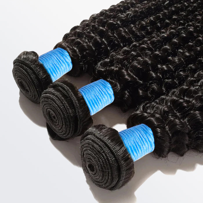 TedHair 10-30 Inch Kinky Curly Virgin Brazilian Hair #1B Natural Black