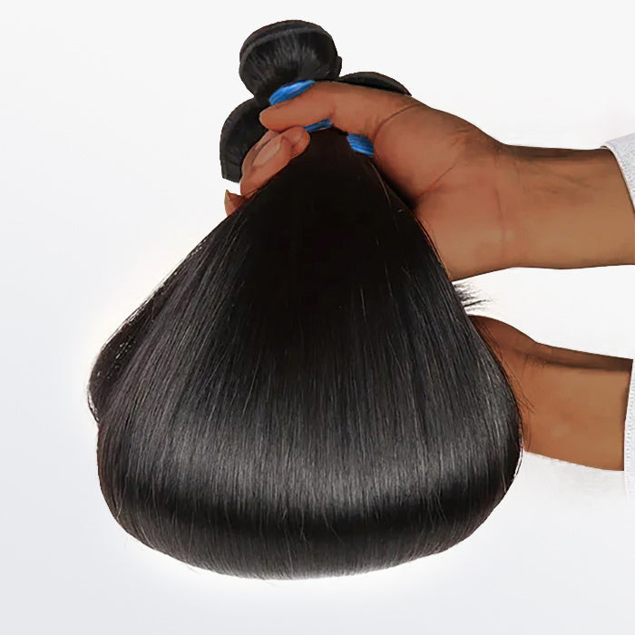TedHair 10-36 Inch Straight Virgin Brazilian Hair #1B Natural Black