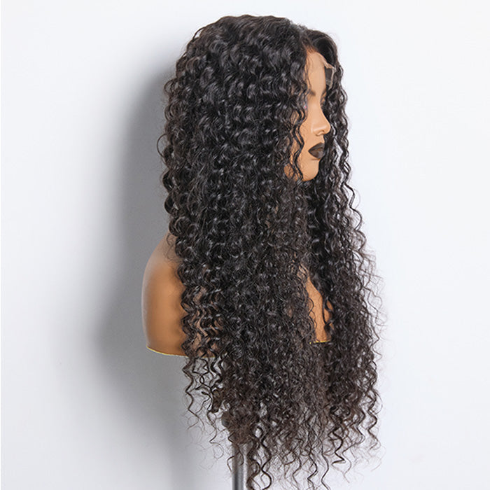 TedHair 18-26inch #1B Deep Wavy 5x5 HD Front Lace Wig 180% Density