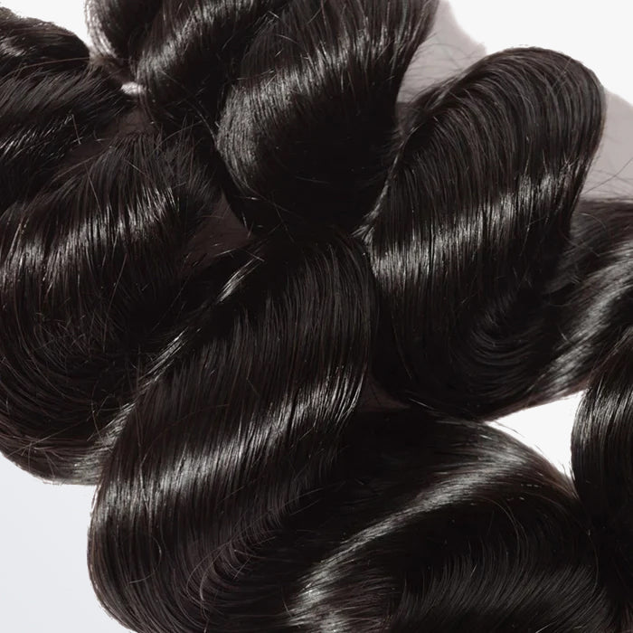 TedHair 10-30 Inch Loose Wavy Virgin Brazilian Hair #1B Natural Black
