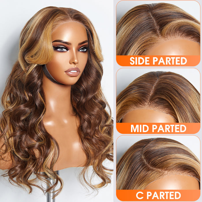 Tedhair 24 Inches 5"x5" Body Wavy Wear & Go Glueless #4/27 Lace Closure Wig-100% Human Hair