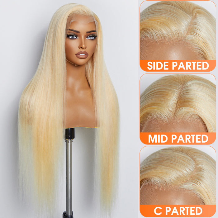 Tedhair 26-30 Inches Pre-Plucked 13"x4" #613 Straight Lace Frontal Wig 200% Density-100% Human Hair