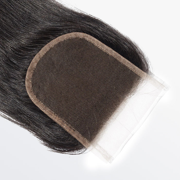TedHair 12-20 Inch 4.5" x 4.5" Upgrade Straight Free Parted Lace Closure #1B Natural Black