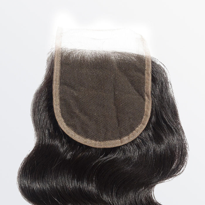 TedHair 12-20 Inch 4.5" x 4.5" Upgrade Body Wavy Free Parted Lace Closure #1B Natural Black