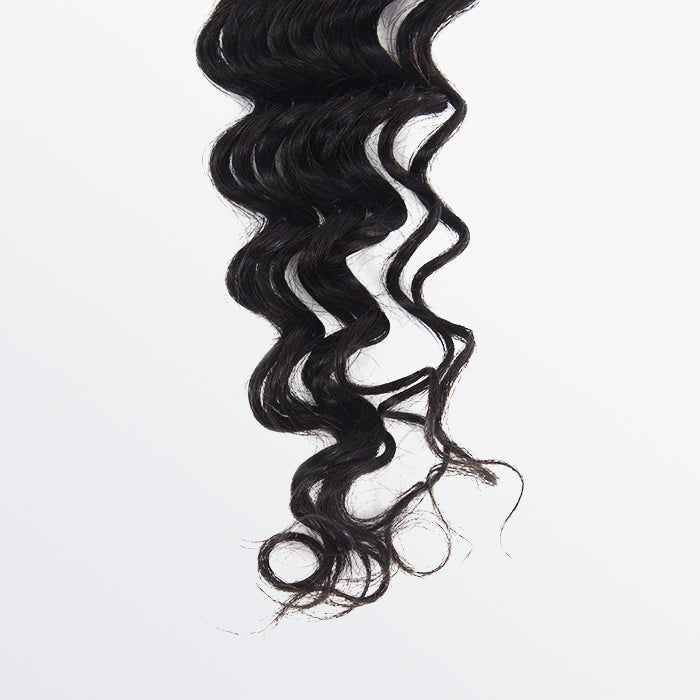TedHair 12-20 Inch 4" x 4" Deep Wavy Free Parted Lace Closure #1B Natural Black