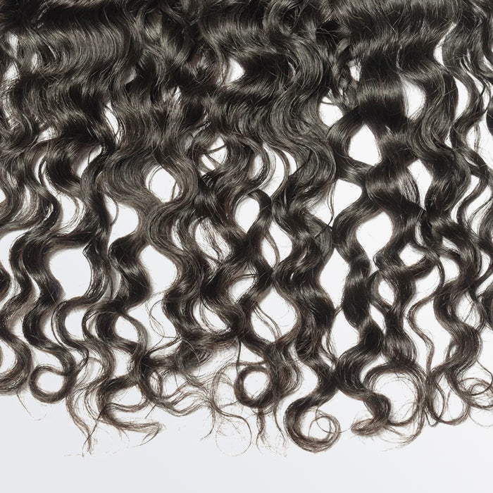 TedHair 14-20 Inch 13" x 4" Natural Wavy Free Parted Frontal #1B Natural Black