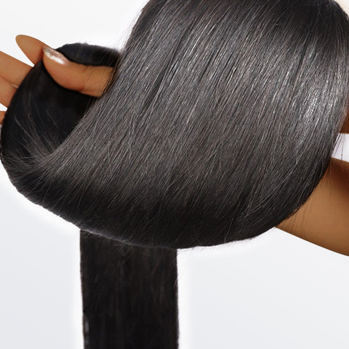 TedHair 10-36 Inch Straight Virgin Brazilian Hair #1B Natural Black