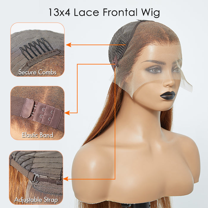 Tedhair 18-24 Inch Pre-Plucked 13"x4" Lace Front Straight Wig Free Part 150% Density-100% Human Hair