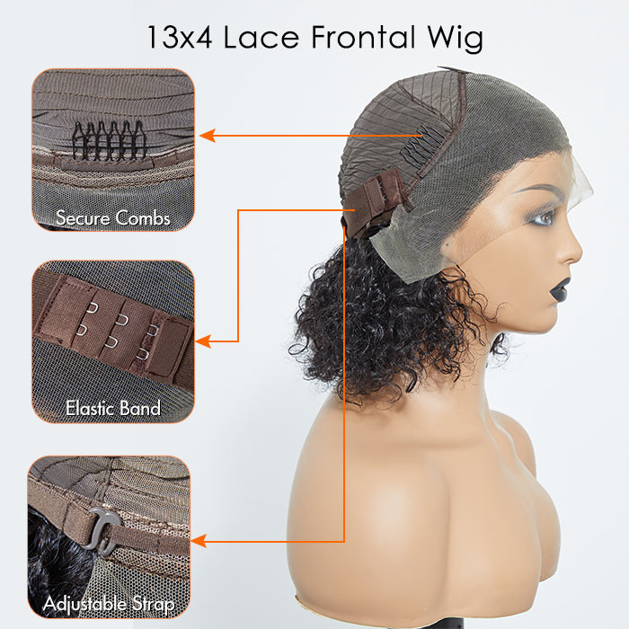 TedHair Pre-Plucked 13x4 Lace Front Curly Bob Wig 150% Density
