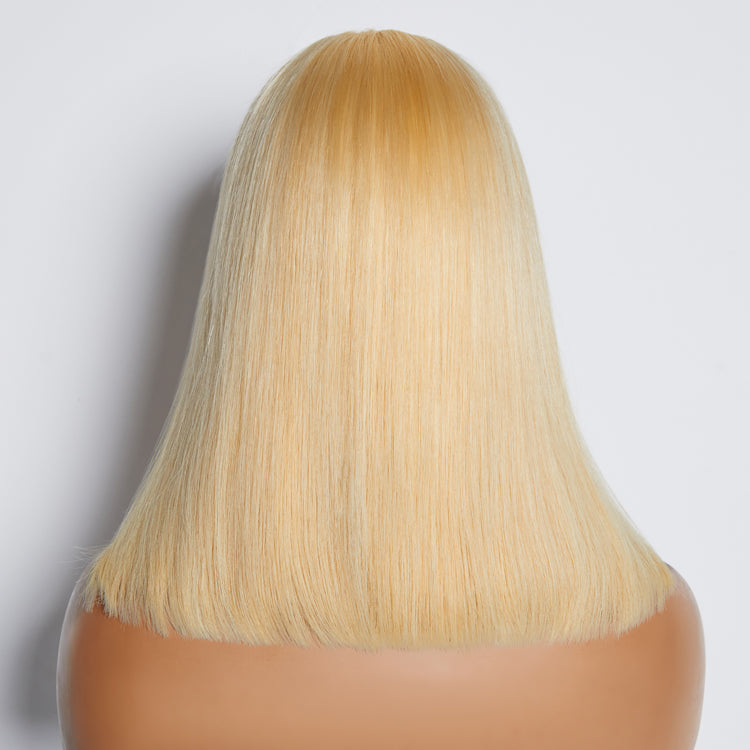 Tedhair 10-14 Inch Pre-Plucked 13"x4" #613 Straight Bob Lace Frontal Wig 150% Density
