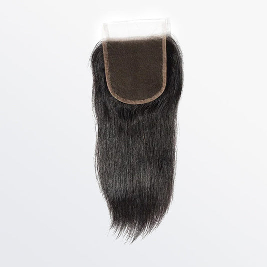 TedHair 12-20 Inch 4.5" x 4.5" Upgrade Straight Free Parted Lace Closure #1B Natural Black