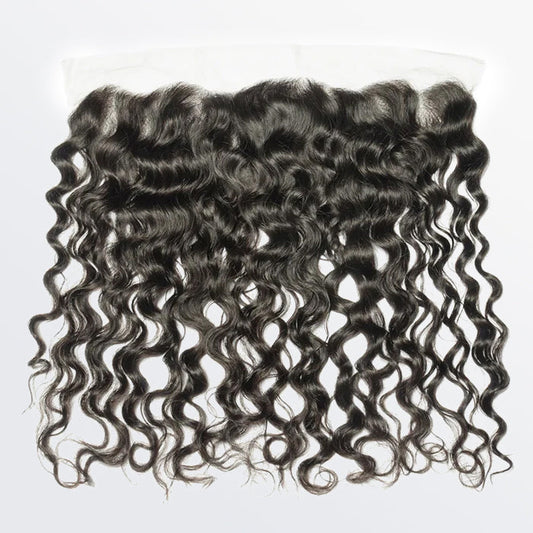 TedHair 14-20 Inch 13" x 4" Natural Wavy Free Parted Frontal #1B Natural Black