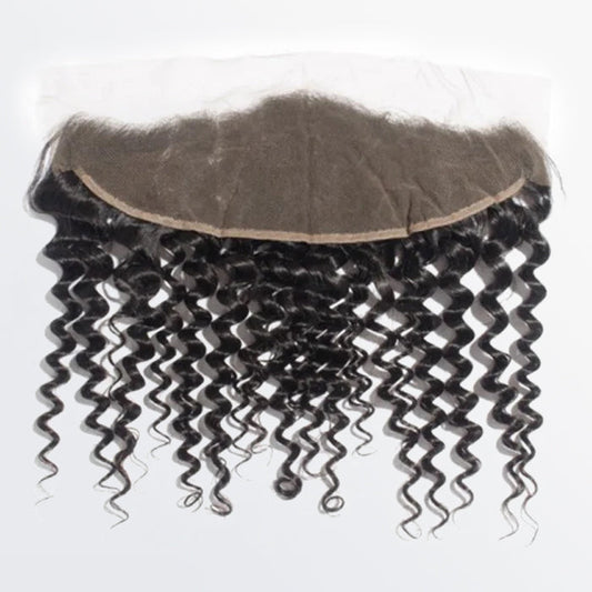 TedHair 14-20 Inch 13" x 4" Deep Curly Free Parted Frontal #1B Natural Black