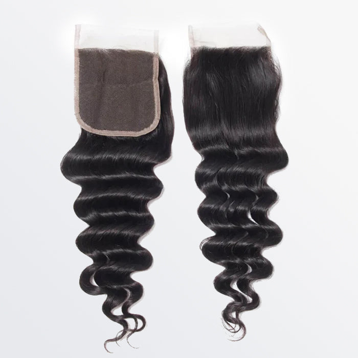 TedHair 12-20 Inch 4" x 4" Loose Deep Free Parted Lace Closure #1B Natural Black