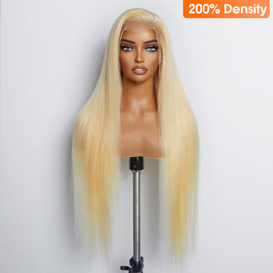 Tedhair 26-30 Inches Pre-Plucked 13"x4" #613 Straight Lace Frontal Wig 200% Density-100% Human Hair