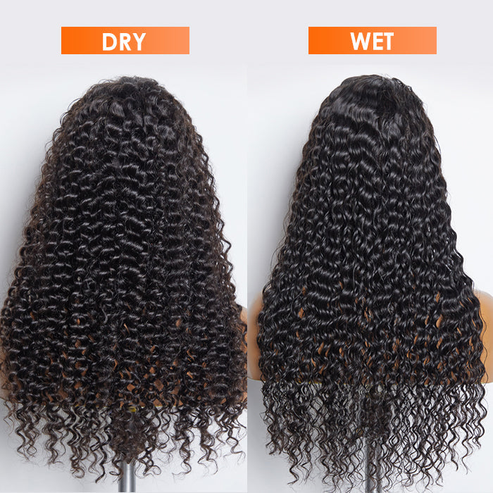 TedHair 13x6 Glueless 3D Cap Pre-bleached Deep Curly Transparent Lace Front Wig 150% Density