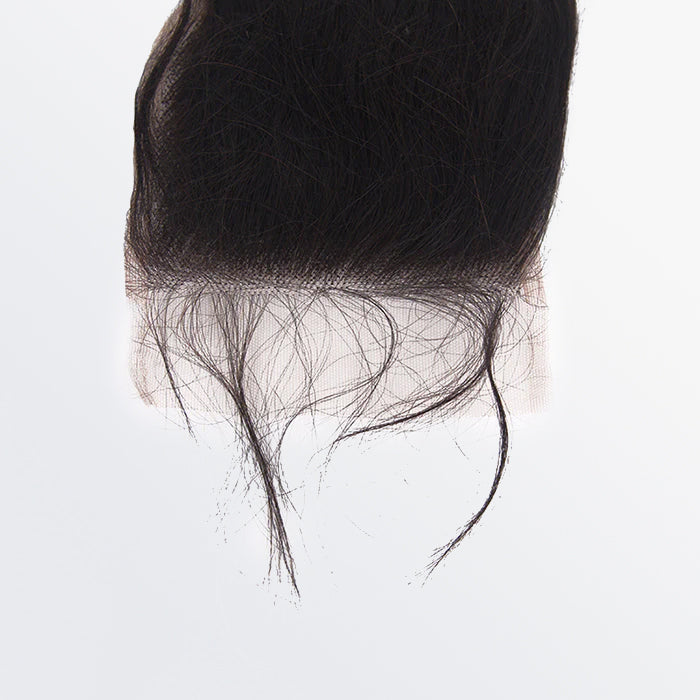 TedHair 12-20 Inch 4" x 4" Ocean Wavy Free Parted Lace Closure #1B Natural Black