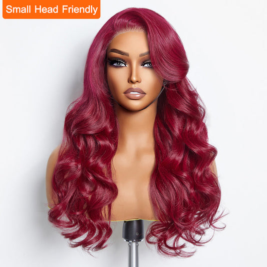 Tedhair 24 Inches 5"x5"  Body Wavy Wear & Go Glueless #99j Lace Closure Wig-100% Human Hair