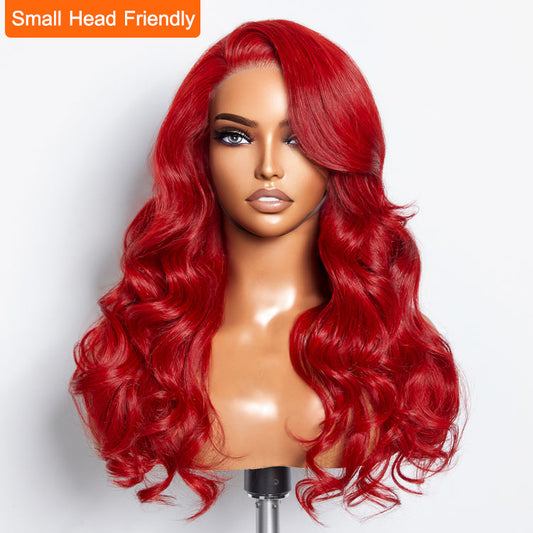 Tedhair 24 Inches 5"x5" Body Wavy Wear & Go Glueless #Red Lace Closure Wig-100% Human Hair