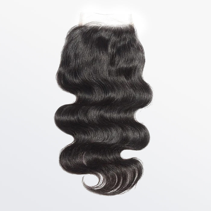 TedHair 12-20 Inch 4.5" x 4.5" Upgrade Body Wavy Free Parted Lace Closure #1B Natural Black