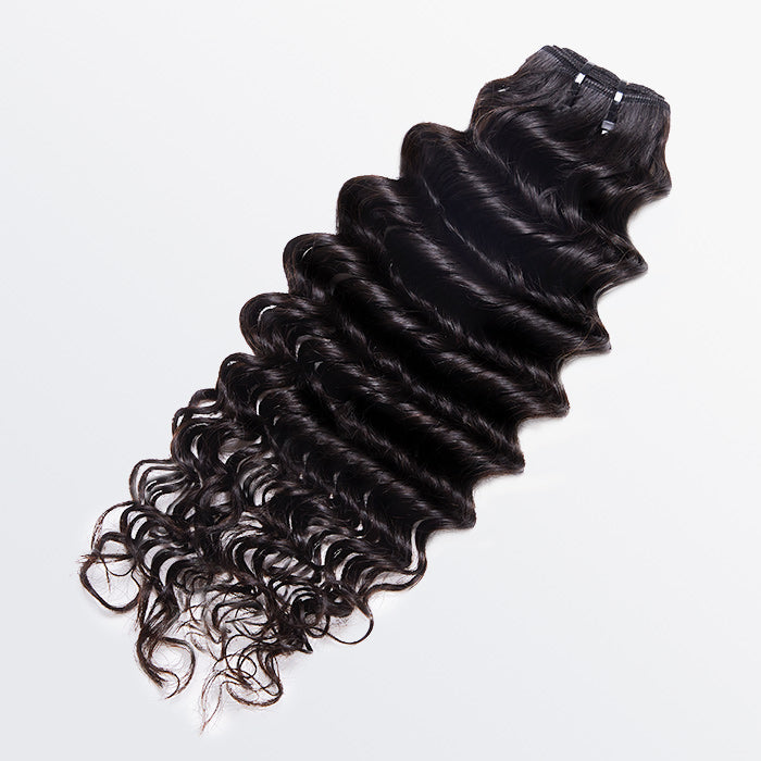 TedHair 18-30 Inches Raw Vietnam Hair Bundles Deep Wavy #1B Natural Black