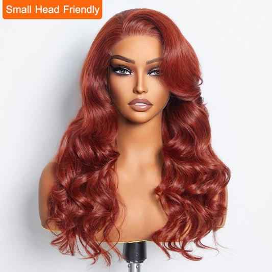 Tedhair 24 Inches 5"x5"  Body Wavy Wear & Go Glueless #Redbrown Lace Closure Wig-100% Human Hair